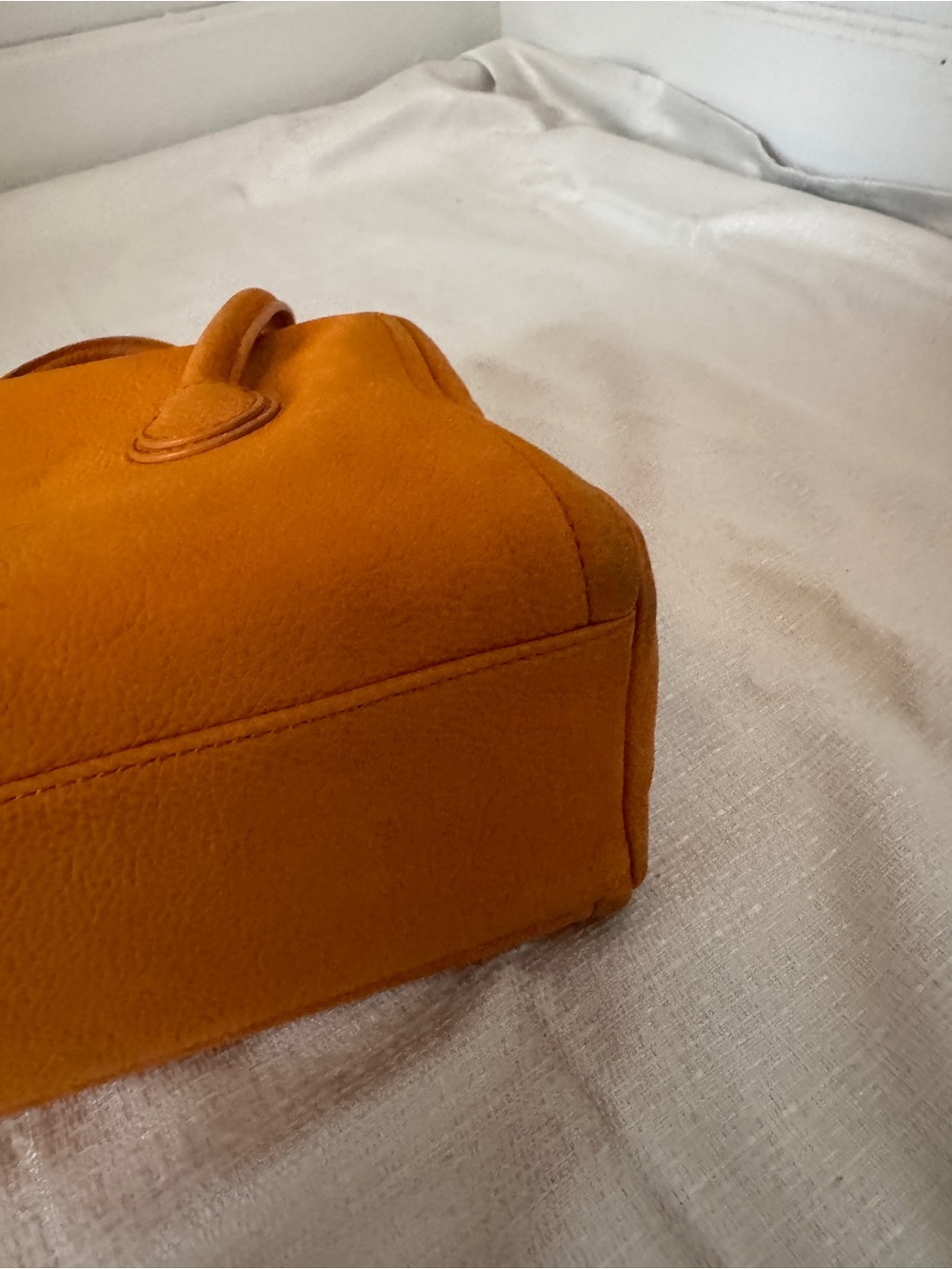 Marge Sherwood Soft Boston Bag Orange Leather Top Handle Shoulder Bag - Picture 5 of 11